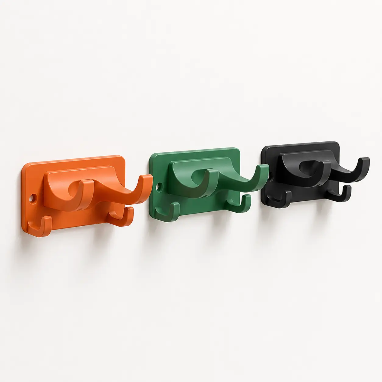 3Pcs Double Groove Wall Mount Tool Storage Hook, Multi-Purpose Garage Garden Organizer Rack, Waterproof Rustproof PP Utility Holder for Hammer Shovel Scissors Tape Measure