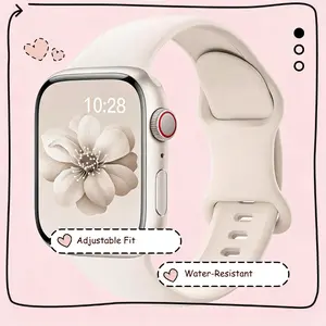 Sport Silicone Band for Apple Watch 40mm 38mm 41mm 44mm 45mm 42mm 49mm Women Men Soft Wristband Waterproof Replacement Strap for iWatch Series 9 8 7 6 5 4 3 2 1 SE Ultra