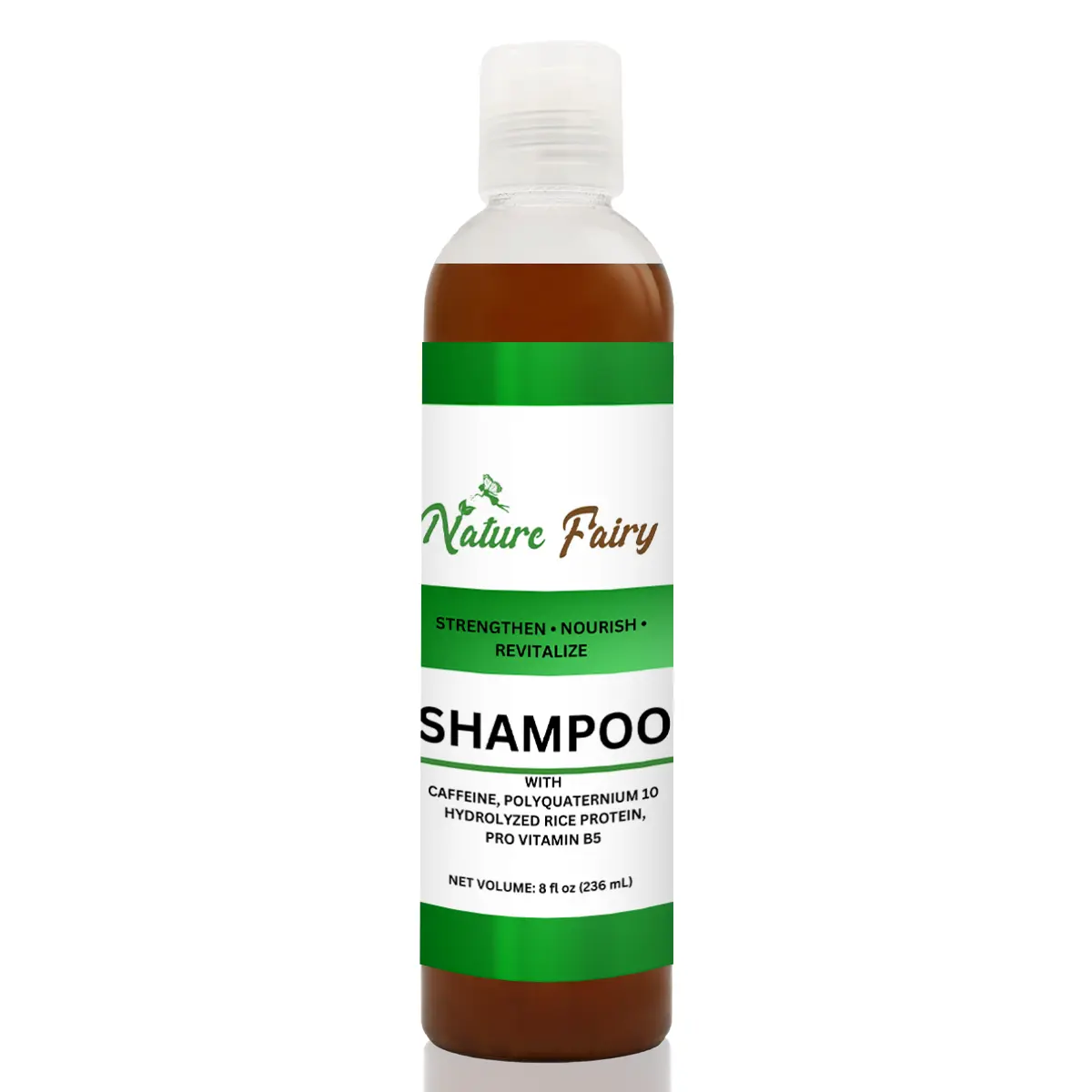 Nature Fairy Hair Shampoo with Caffeine Polyquaternium 10 Hydrolyzed Rice Protein and Pro Vitamin B5 Strengthen Nourish Revitalize 8 fl oz