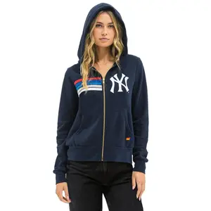 NY YANKEES 5 STRIPE ZIP HOODIE - NAVY // USA