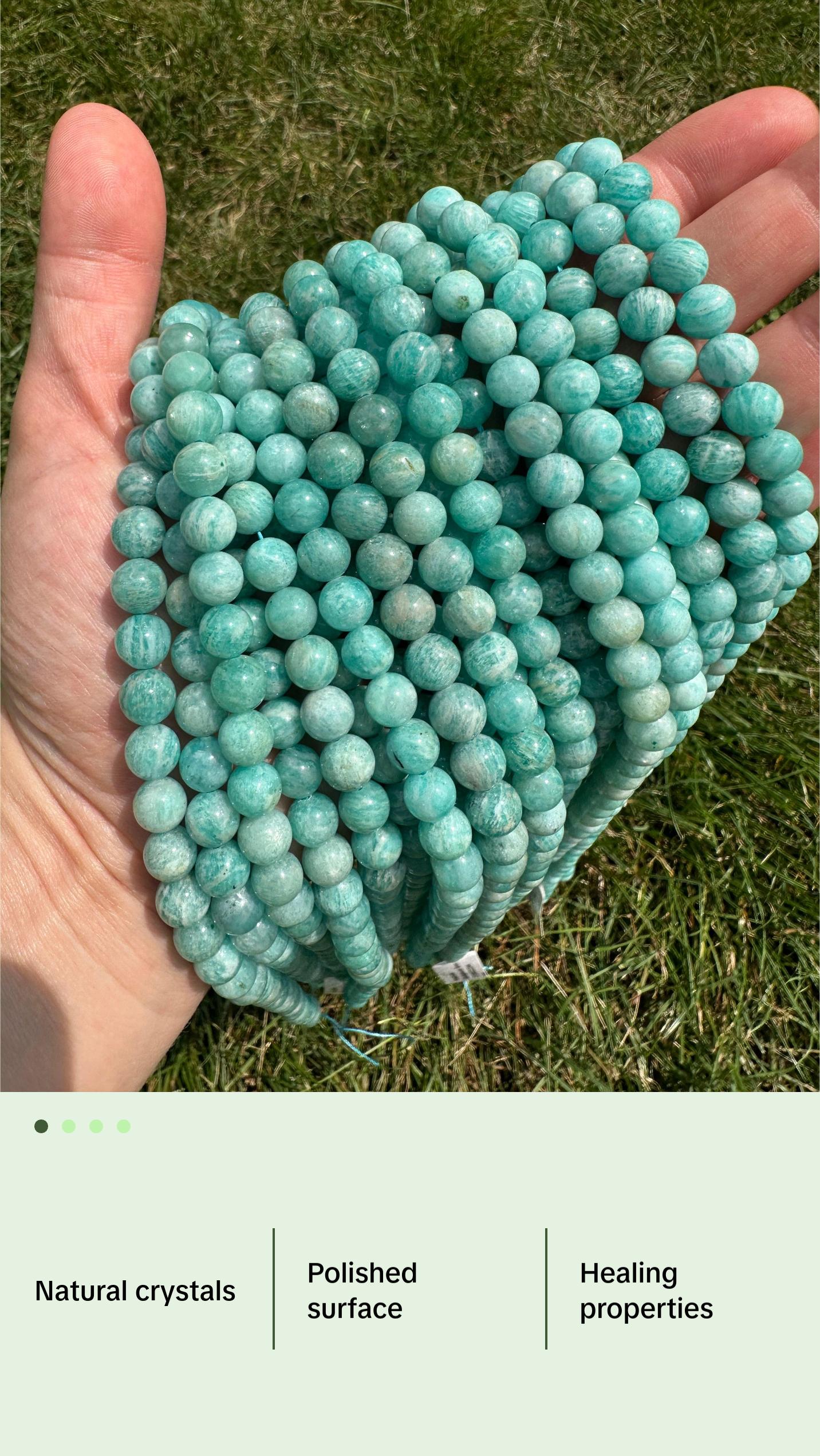 New Moon Beginnings Amazonite Bead Strand - Beaded Design with Turquoise Color New Moon Beginnings Amazonite Bead Strand - Beaded Design with Turquoise Color