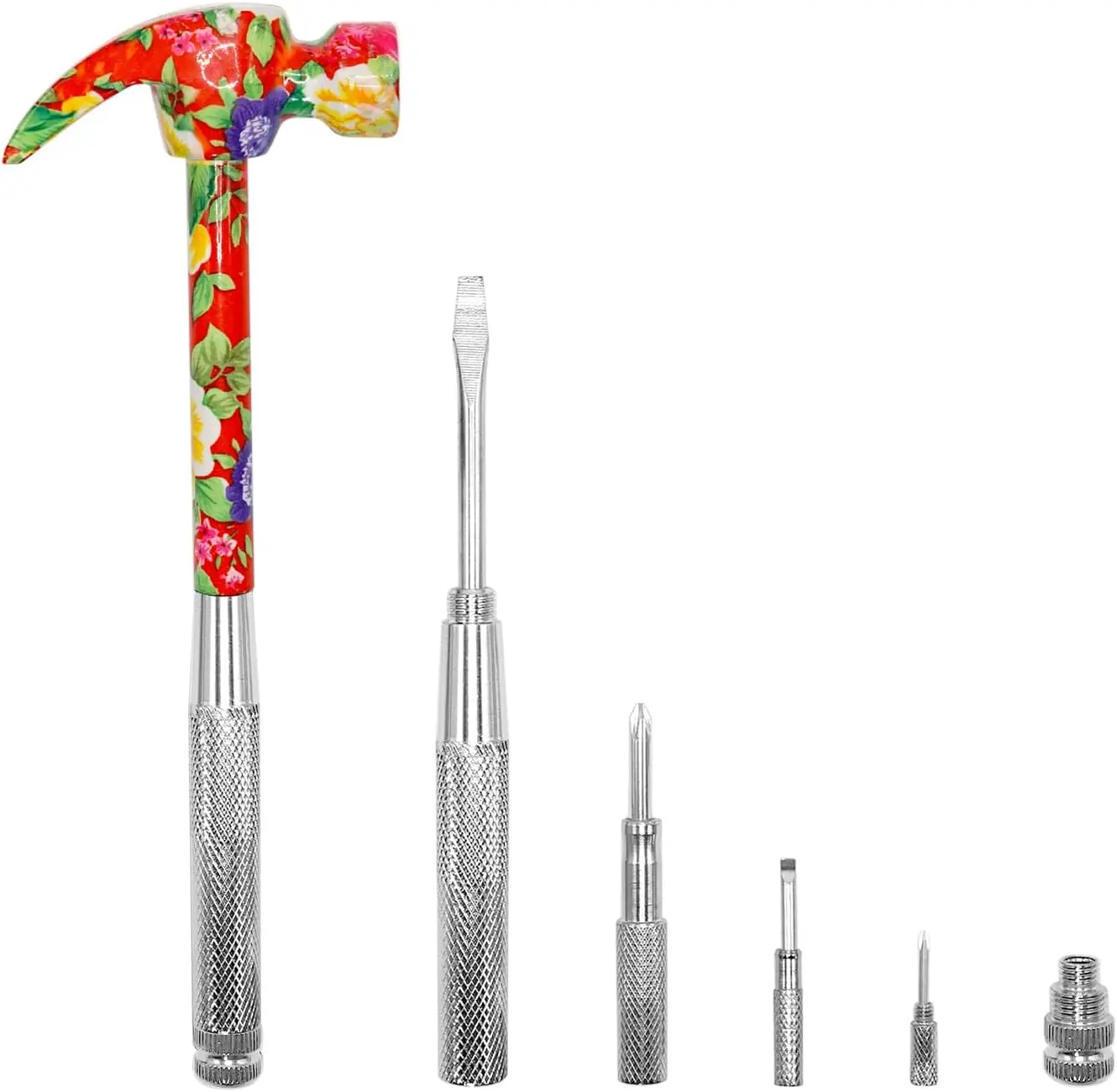 6 in 1 Multifunctional Floral Hammer &  Tool for Christmas, Birthday, Valentine's Day   (Red)