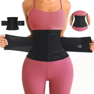 Women's Waist Training Belt with Dual Row Steel Buckles, Adjustable, Secondary Pressure Band, Shaping Belly Wrap, Waist Control Slimming Shirt, Shapewear, Workout