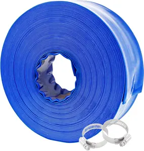 1-1/2" x 100' Professional Blue Backwash Hose with Clamps