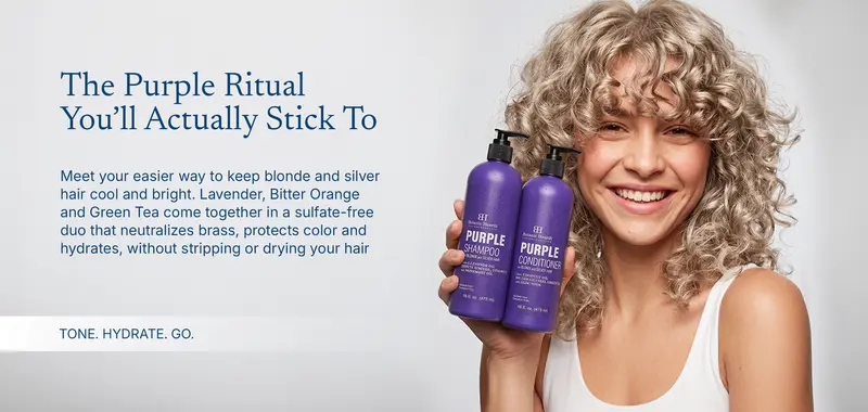 Purple Shampoo and Conditioner Set with Coconut and Aloe Vera | 16 fl oz each