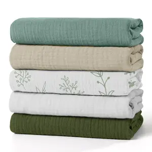 5 Pack Muslin Swaddle Blankets for Baby Girls Boys, Receiving Blanket Large 23.5 x 23.5 inches, Soft Breathable Muslin Baby Blanket for Unisex Newborn