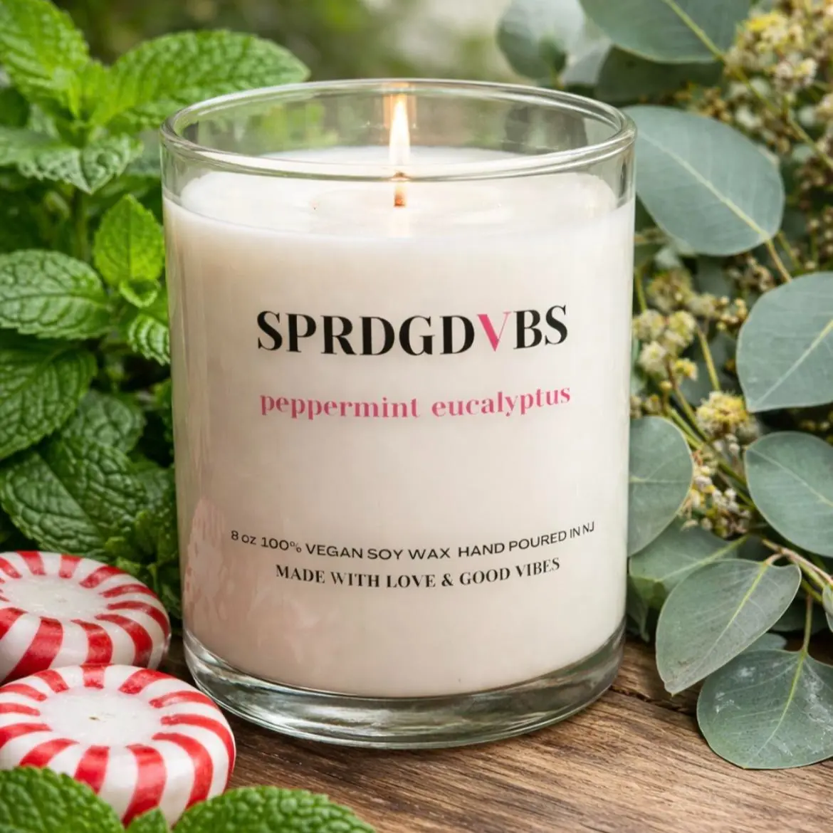 Peppermint Eucalyptus Soy Wax Candle Peppermint Eucalyptus Soy Wax Candle