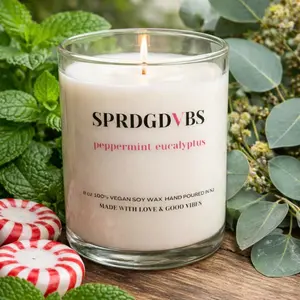 Peppermint Eucalyptus Soy Wax Candle