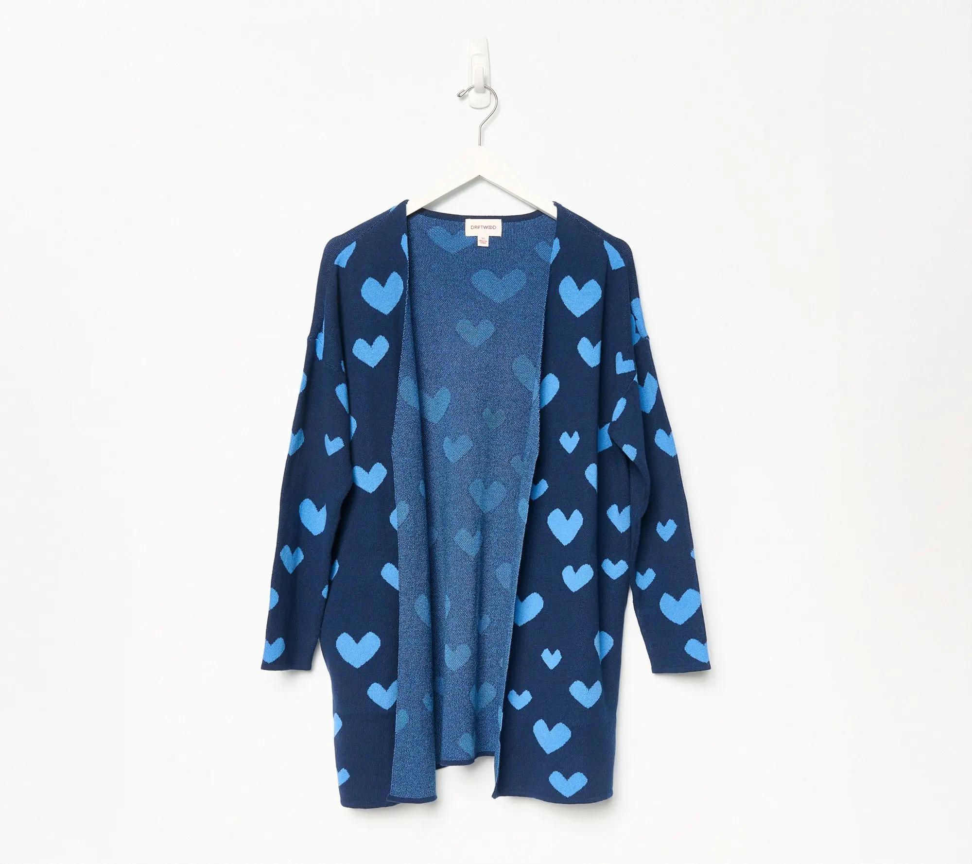 Driftwood Jeans Heart Intarsia Cardigan - Navy Heart