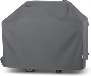 Grill Cover 55 Inch for Outdoor Grill, Heavy Duty Waterproof Gas BBQ Grill Cover, Outside 3-4 Burner Barbecue Cover for Weber, Char-Broil, Nexgrill, UV/Fade/Rip/Weather Resistant, Grey