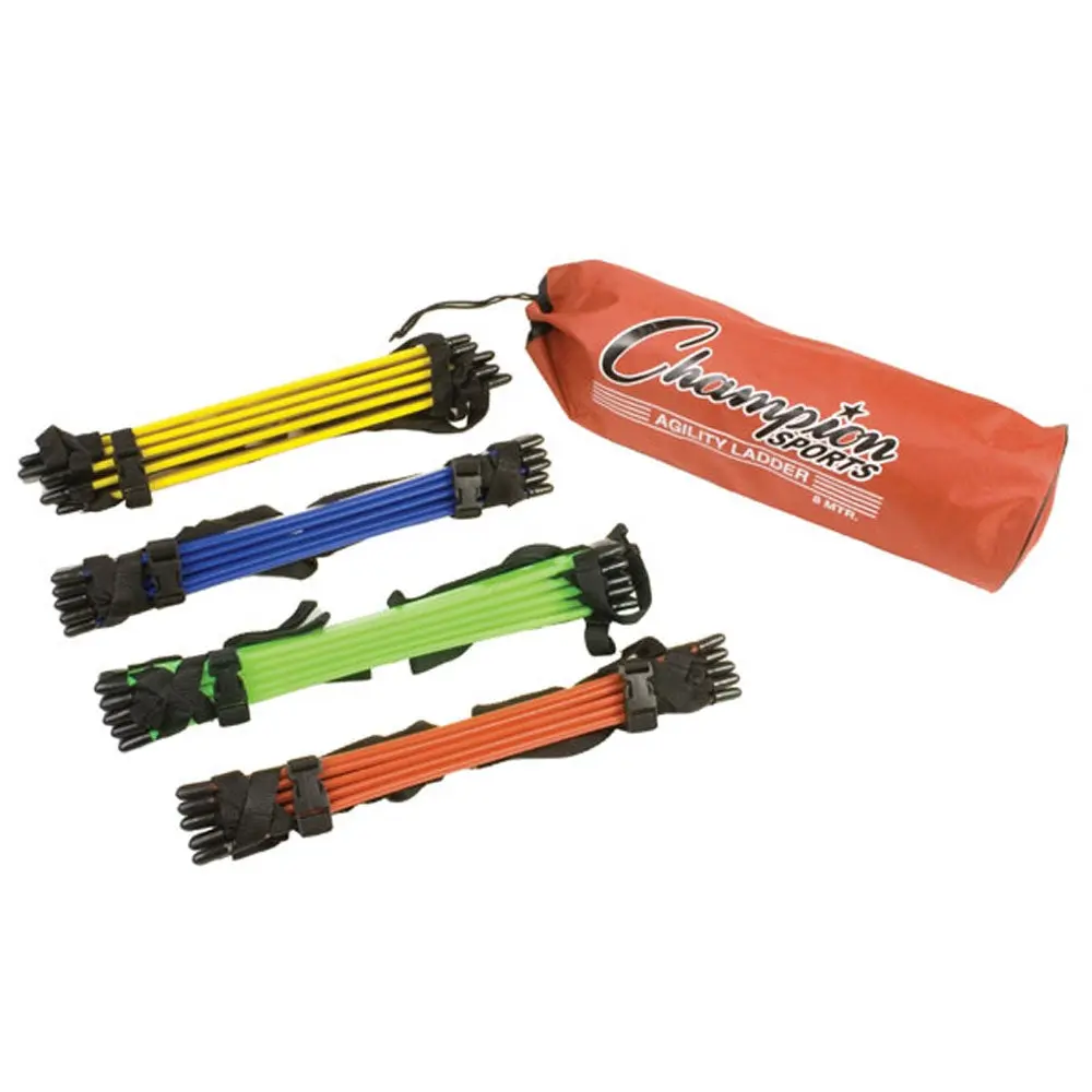 Sectioned Agility Ladder Set, 8M Multi-Colored Exercise Fitness Equipment with 4 Connectable 2M Pieces for Speed and Coordination Training