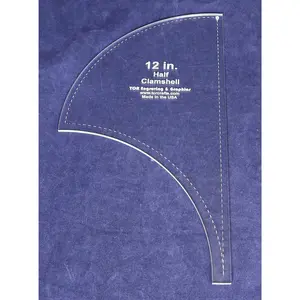 Half Clamshell Template 12 Inches -  Clear Acrylic 1/8 Inch Thick