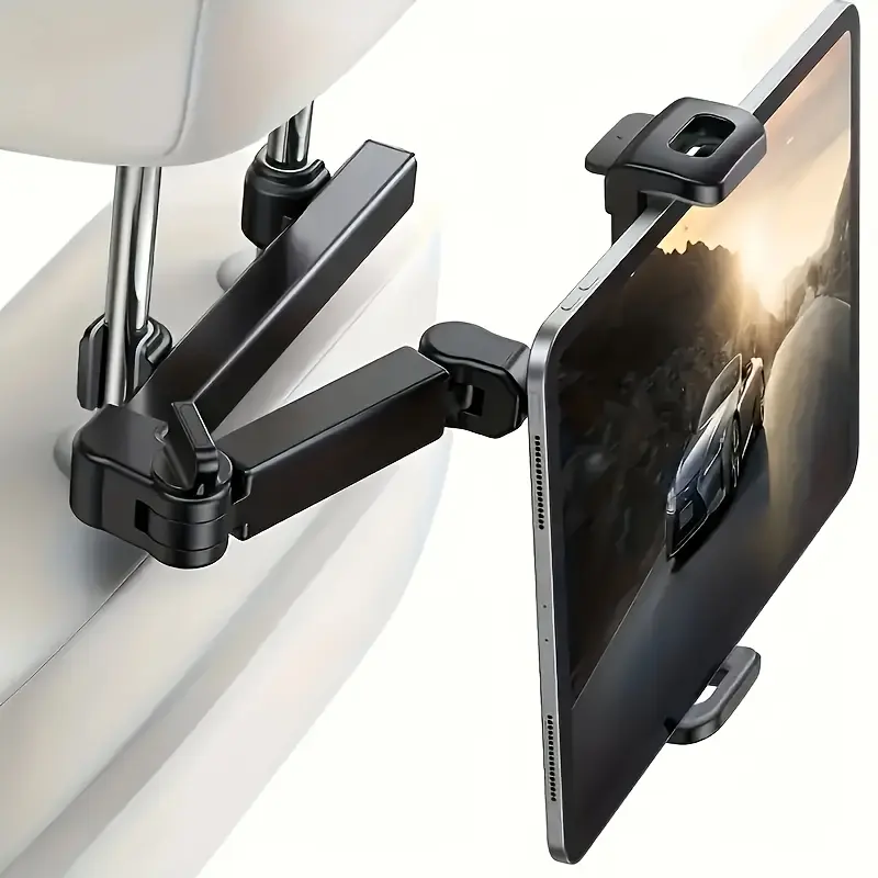 Creative portable car rear retractable phone and tablet storage stand -360 degree rotatable and highly stable car rear pillow stand.
