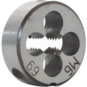 HSS 6mm X 1 Metric Right Hand Round Die, Machine Thread Die M6 X 1mm Pitch for Mold Machining, Alloy Steel, It Can Process Steel, Cast Iron, Copper And Aluminum.