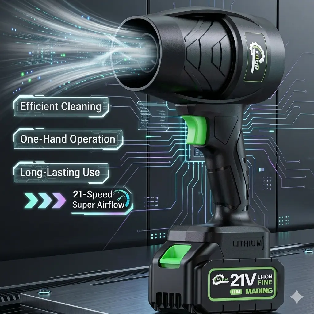 Nuokaiqi 220W High-Speed Handheld Portable Dust Blower - Compact Design, Ultra-Strong Airflow, Dust Removal, Water Blowing Functions, Ideal for Outdoor Camping