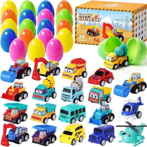12PCS Prefilled Easter Eggs with Pull-Back Cars – Kids Easter Basket Stuffers, Egg Hunt Toys & Party Favors for Boys and Girls Ages 3+