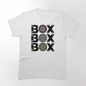Rev Up With Box Box Box F1 Tyre Compound V2 Design T-Shirt - Ideal For Formula 1 Racing Fans