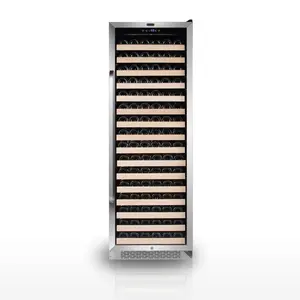 Whynter BWR-1662SD 24 in. Single-Zone 166-Bottle Wine Cooler Fridge with Display Rack Built-In Stainless Steel UV Protection Glass Door