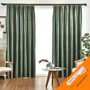 Vintage Curtains Set, 5 Colors Available, Sun Protection & Heat Insulation, Living Room Bedroom Ready-Made Drapes