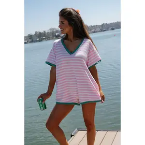 Kenny Oversized Romper-Pink/Green