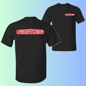 Freightliner Red Logo T-Shirt – 2side Graphic Truck Shirt, Classic Trucker Cotton Tee, Summer Outfit for Drivers, Unisex Top, Vintage Semi Truck Styleư