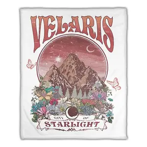 Velaris City of Starlight Fleece Blanket, Halloween Throw Blankets for Book Lovers,  Readers, Court of Roses Blanket, Soft Blankets for Decoration