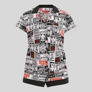 Stranger Thing Vintage Satin Pajamas Set, Quotes Movie Sleepwear Pajama,  Fan Gift Pjs set