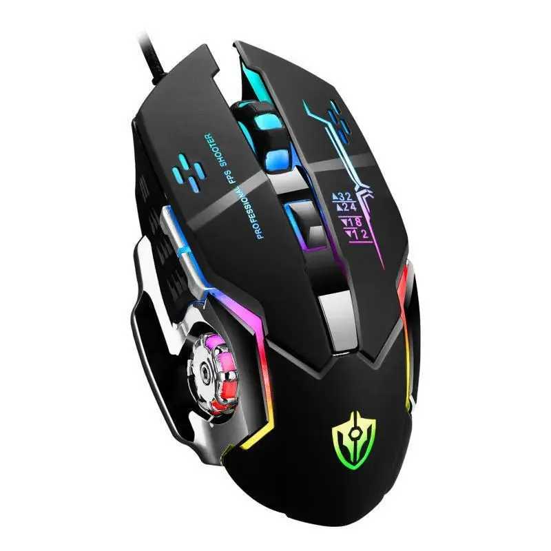 RGB Dual-Mode 6-Button Gaming Mouse with Adjustable DPI & Ergonomic Grip