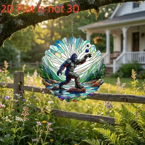 One Bigfoot Stainless Steel Wind Chime, 10-Inch Outdoor Garden Decorative Metal Wind Chime, Kinetic Sculpture, Yard Patio Farm Decoration