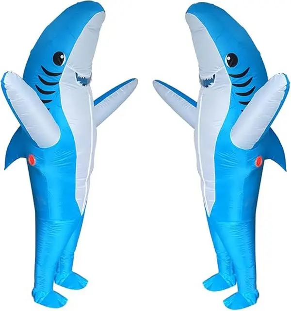 Adults Inflatable Halloween Costumes Blow Up Shark Costume for Halloween, Birthday Gift Cos Play Party