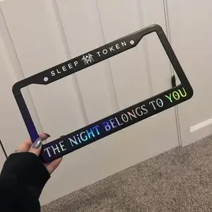 Sleep Token The Night Belongs To You Retro License Plate Frame, Car License Plate Frame, Car Accessories