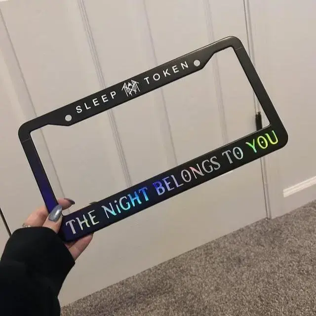 Sleep Token The Night Belongs To You Retro License Plate Frame, Car License Plate Frame, Car Accessories