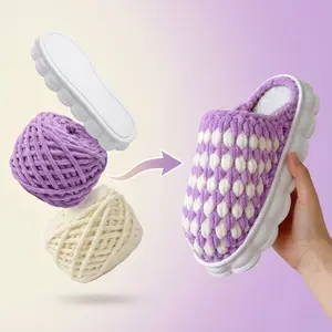 Ultimate Crochet Starter Kit Waffle Stitch Slippers with Soles Perfect Handcraft Gift for Her Includes Yarn Tools Guide for Beginners