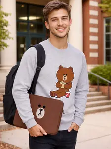 Kawaii Brown Bear Laptop Sleeve – Cute Cartoon MacBook Case 12-13-15” Slim Shockproof Cover, Aesthetic Tech Accessory for Students