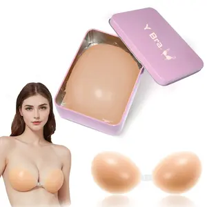 Women's Push Up Silicone Nipple Cover, Comfortable with Front Closure Strapless Sticky Invisible Push up Bra Reusable for Backless Dress,Outfit Enhancer,Perfect For Dresses, Tops,Bikinis,  lady underswear Breathable