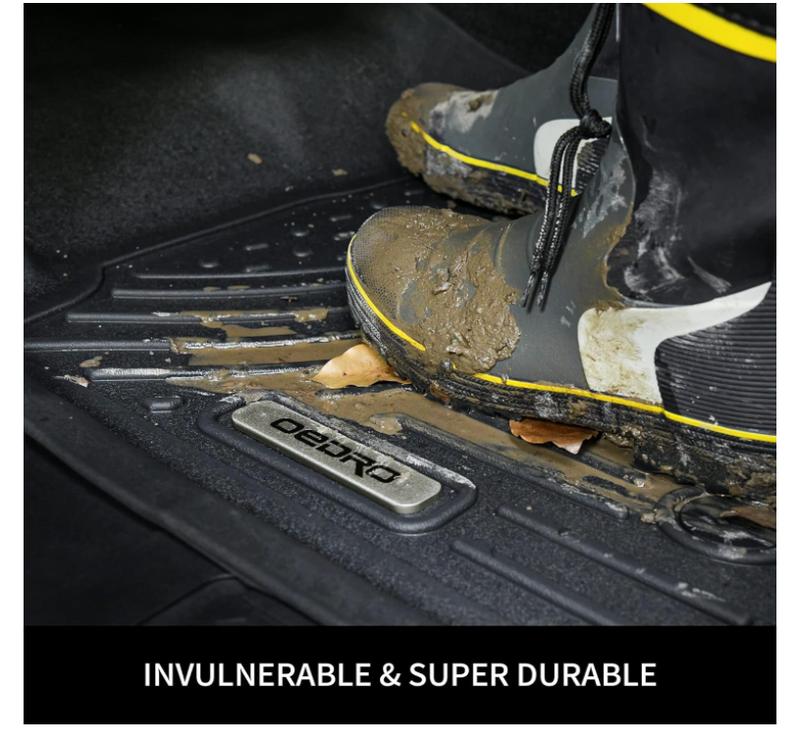 YITAMOTOR Floor Mats 1st Row Fit for 2015-2021 Ford Transit 150/250/350 (No Transit Connect), One Piece Black with Vinyl Flooring, Black TPE All Weather Floor Liners Car Accessory Protector Automotive