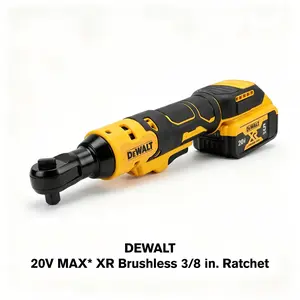 DEWALT DCF512 20V MAX 3/8 In Cordless Ratchet Wrench With Brushless Motor For Automotive Repair Equipment Maintenance And Fastener Removal Power Tool Featuring 95Nm Torque Variable Speed Trigger LED Work Light And Ball Detent Retention