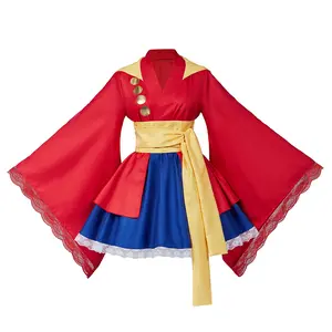 Anime Cosplay Costume Straw Hat Boy Female Red Skirt Lolita Maid Attire Adult Woman Sexy Kawaii Carnival Suit