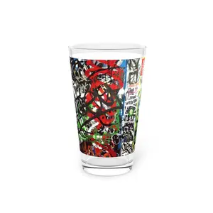 NYC Graffiti Pint Glass 16oz - High-Quality Glass for Homebrewing and Craft Beverages Drinkware Printed