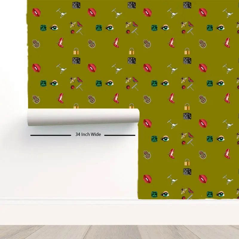 Precise Edge Chartreuse Peel and Stick Wallpaper