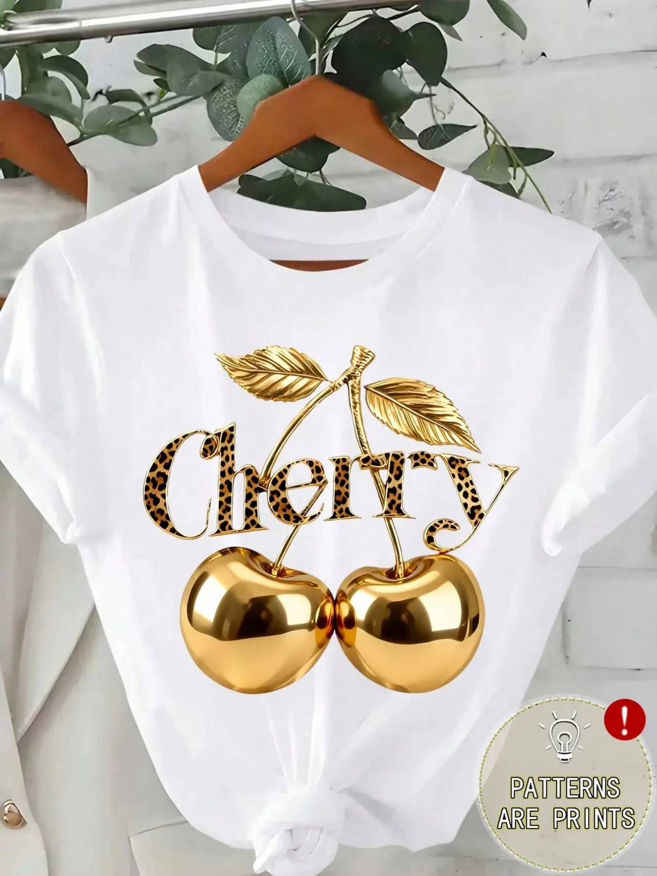 Trending Women's Metal Cherry Leopard Print Top, Perfect for Streetwear & Daily Wear, Trendy Y2K Aesthetic Fashion