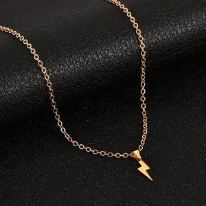 Unisex Mini Cute Lightning Necklace - Street Style Chain for Men and Women, Titanium Steel, 22 Inches  A Perfect Gift For Lovers,Friends,Boyfriends,Girlfriends,Wife,Husband,Thanksgiving,Halloween,Black Friday, Christmas, and New Year W1081