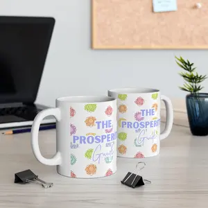 The Prosperity Guide Ceramic Mug — Chakra Symbols Inspirational Coffee Cup (11oz/15oz) | Peaceful Flow Signature Design PF-25-00014