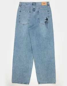 RSQ Mens Extra Baggy Embroidered Jeans