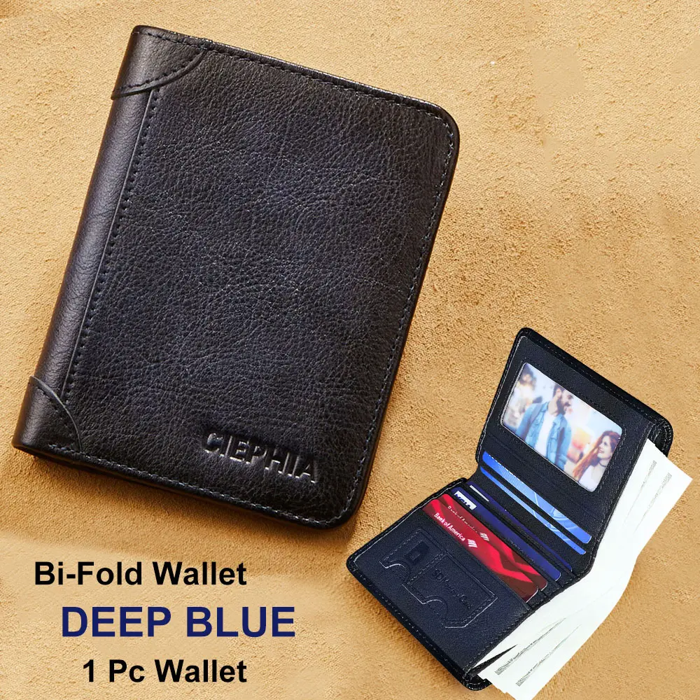 CIEPHIA Genuine Leather Rfid Wallets for Men Vintage Short Multi