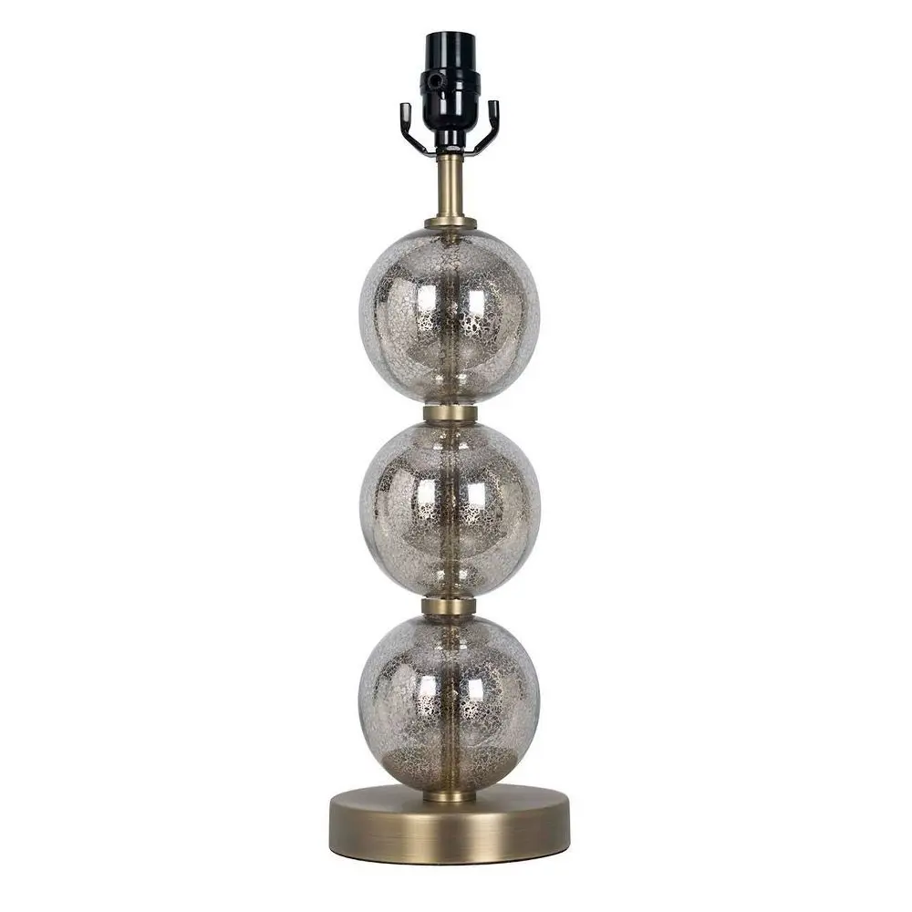 Large Stacked Glass Ball Table Lamp Base Brass - Threshold: Mercury Finish ETL Listed No Shade