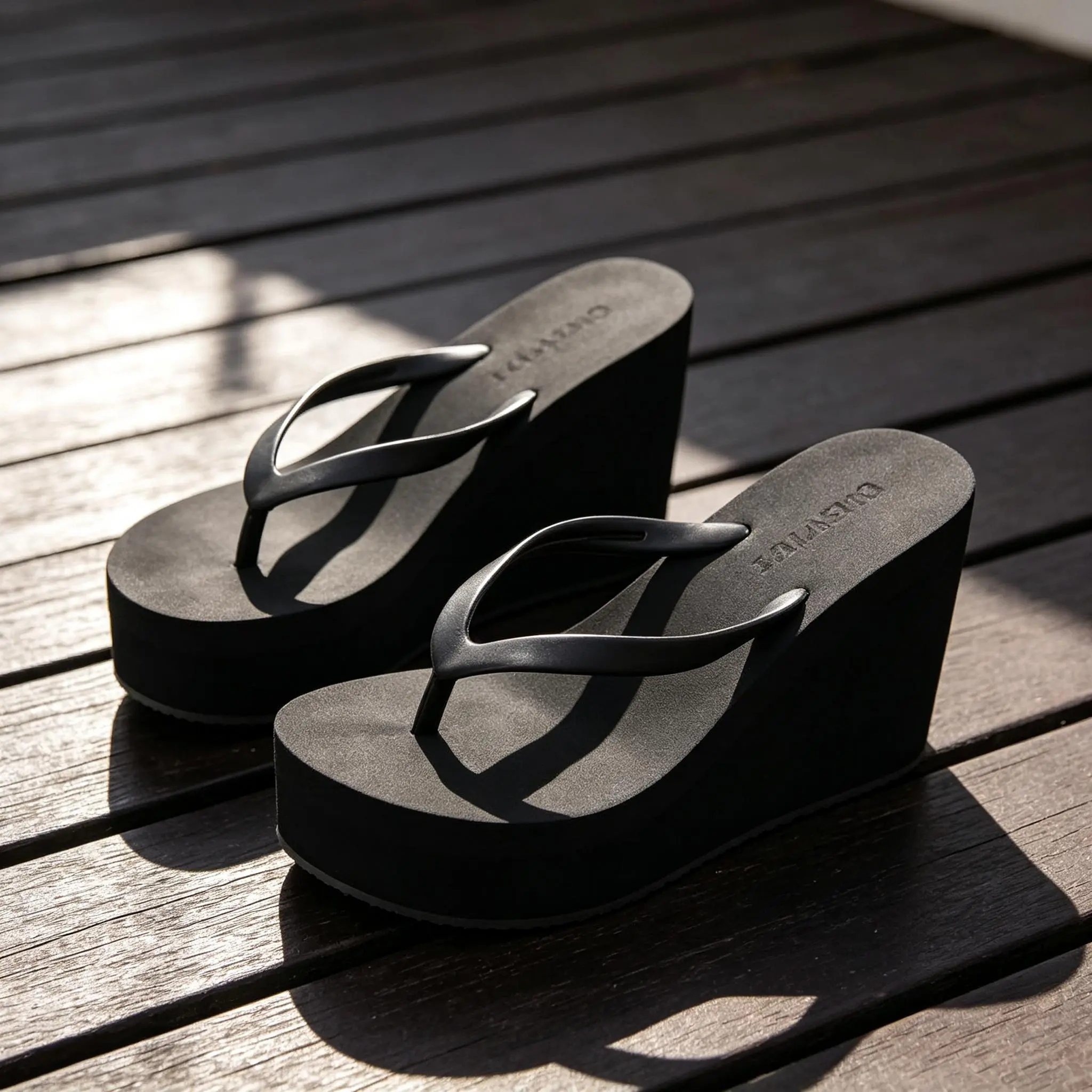 Women’s wedge flip-flops, high-heeled platform thong sandals, non-slip summer beach outdoor casual slides, suitable for everyday wear