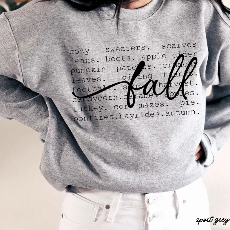 Fall Definition Sweatshirt, Cozy Autumn Graphic Crewneck, Sweater Weather Pullover, Thanksgiving Outfit, Vintage Fall Apparel, Cozy Gift for Women, Apparel,Cotton Top Womenswear