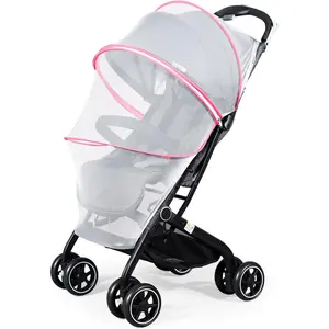 Mosquito Net for Stroller, Universal Bug Net for Stroller, Car Seats, Bassinets, Cradles, Mini Cribs, Quick-Release Double Zipper, Breathable & Foldable Netting Cover for