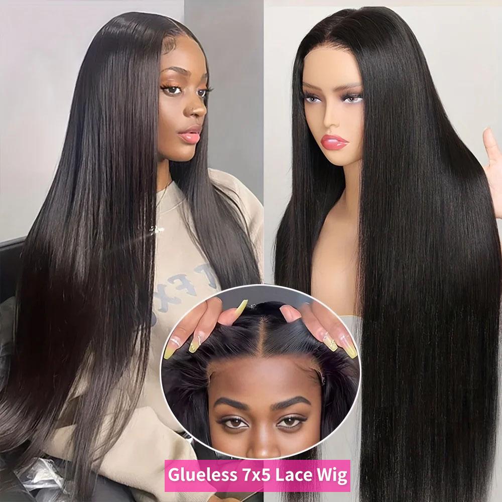 MYLOCKME Glueless Straight Human Hair Wig Wear And Go 9X6 7X5 Hd Transparent Lace Front Wig For Black Women Glueless 5X5 6X4 Brazilian Hair Wig